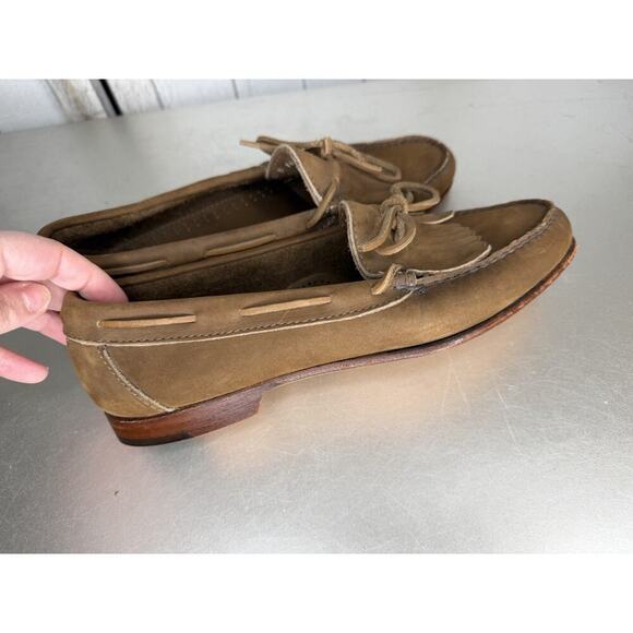GH BASS Tassel Weejun Penny Loafer Tan Brown Suede Men\'s 8 Women’s 9/9.5 main image 5